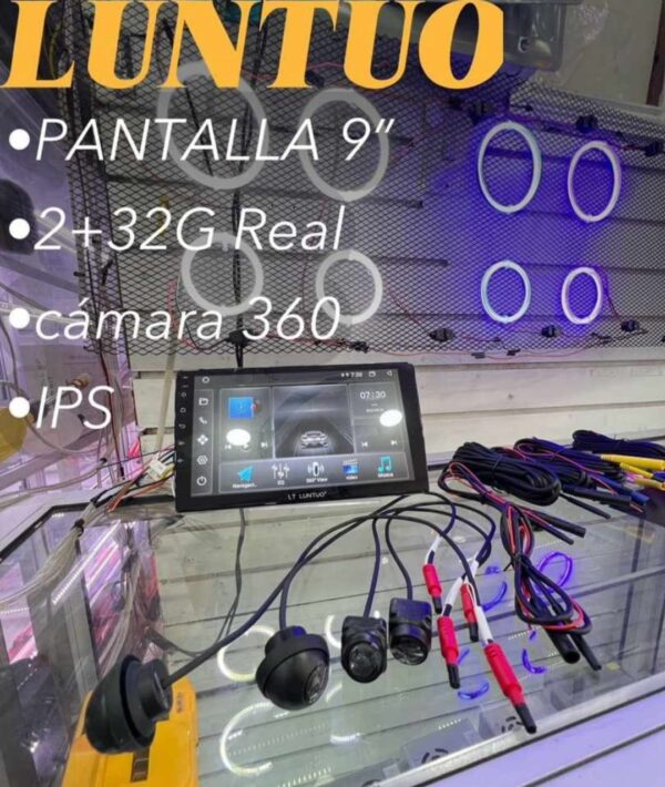 1010QLED  LUNTUO PANTALLA 9” CÁMARAS 360  ANDROID 13 2+32GB
